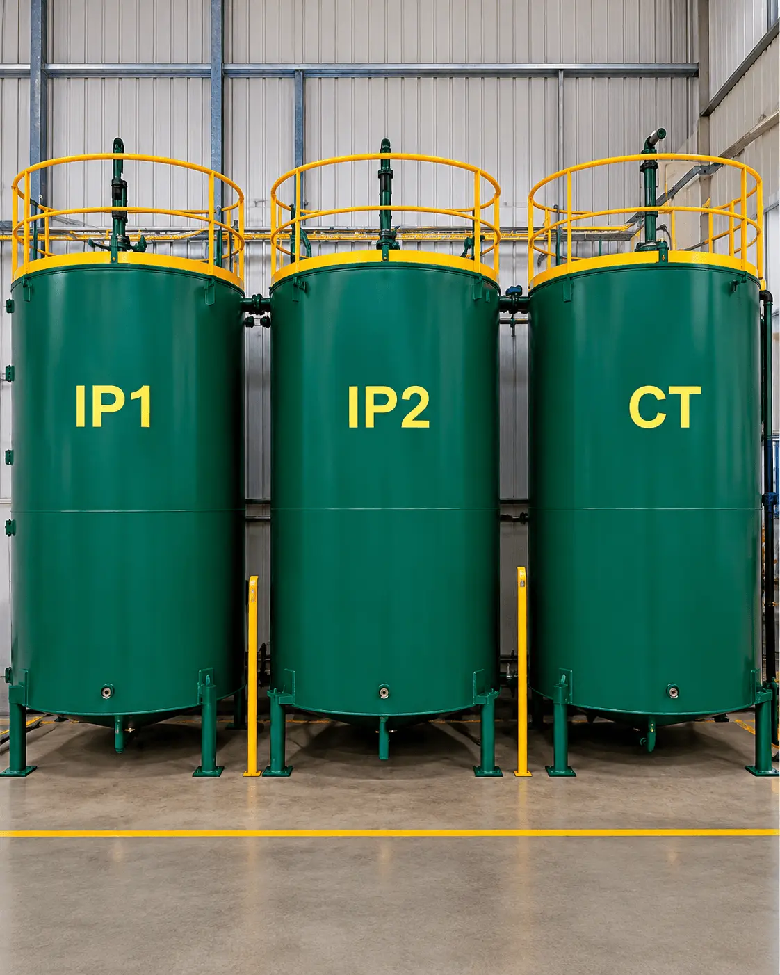 Intermediate Tanks (IP1, IP2) & Collection Tank (CT)